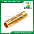 High qulity and low price zhejiang manufacture forged original brass color male threaded npt brass long nipple